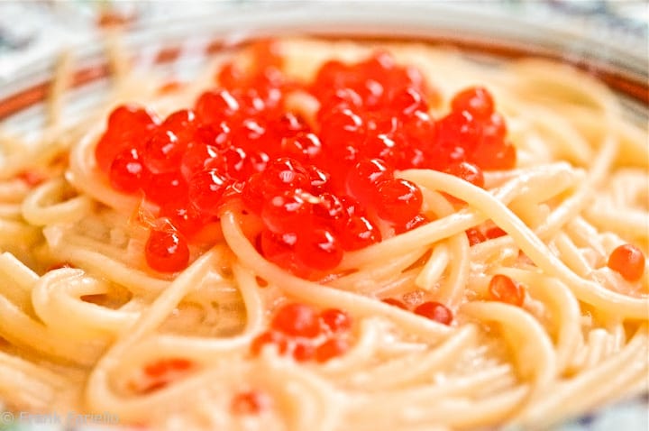 Spaghettini Al Caviale Di Salmone Thin Spaghetti With Salmon Roe