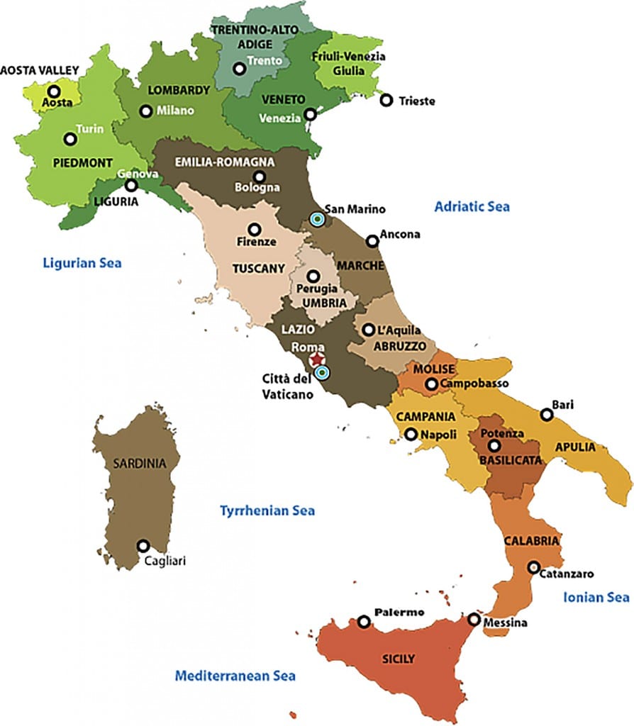 Varieties of Italian cooking